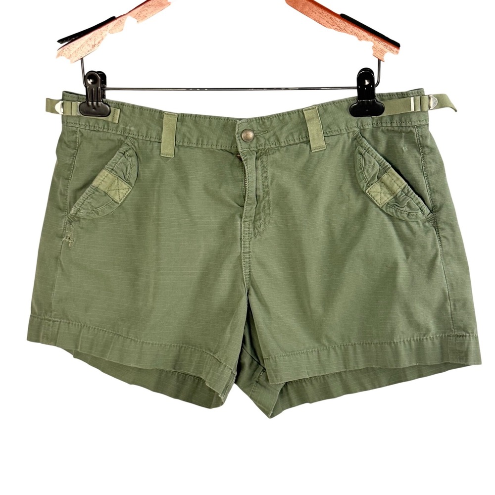 Lucky Brand Cargo Shorts Women 10 30 Olive Green Ripstop Low Rise Utility Y2K